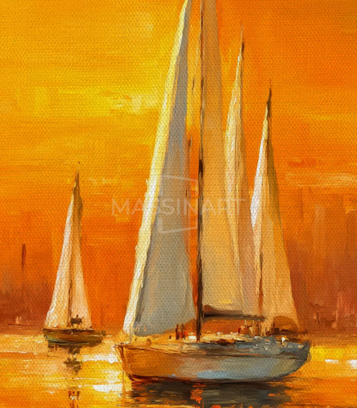 Tableau Golden Sail Massinart — emballage livraison prêt à accrocher