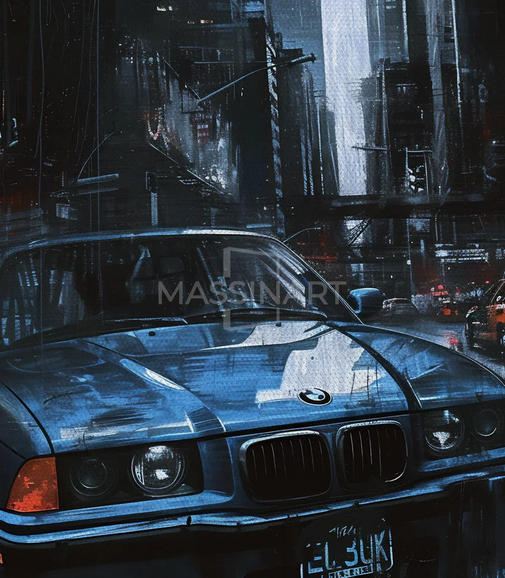 Tableau City Roadster cadre noir intérieur design Massinart