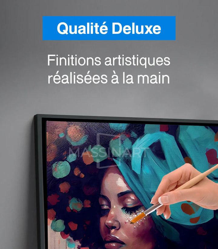 Tableau Thoughts palette expressionniste bleue orange Massinart