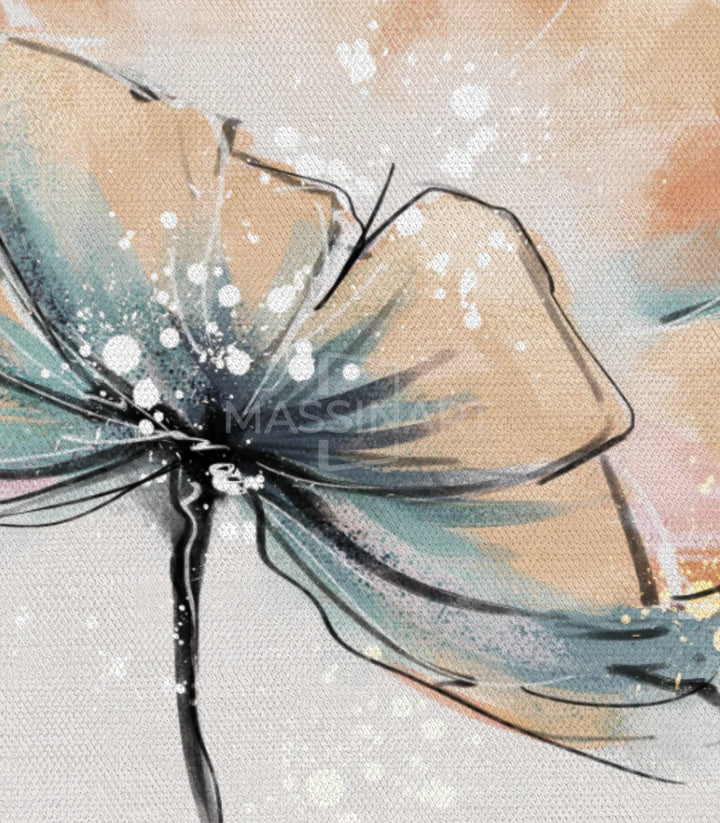 Tableau floral abstrait chambre à coucher Massinart