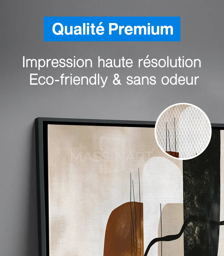 Ambiance bureau contemporain — Tableau Carbon art abstrait pour espace professionnel, Massinart