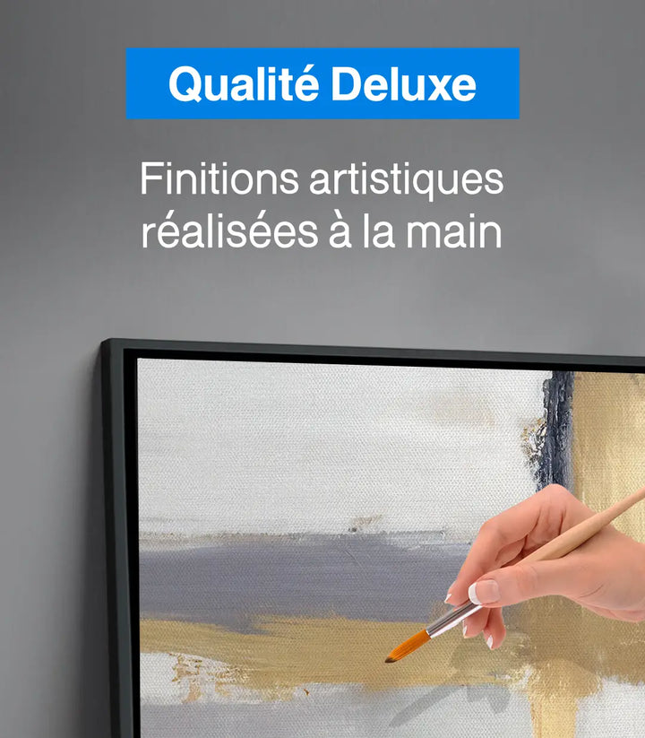 Détail peinture Auric Massinart — touches expressionnistes or et noir