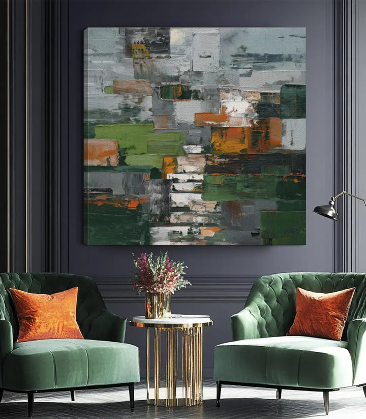 Tableau Forest Layers chambre à coucher hôtel ambiance minimaliste — Massinart