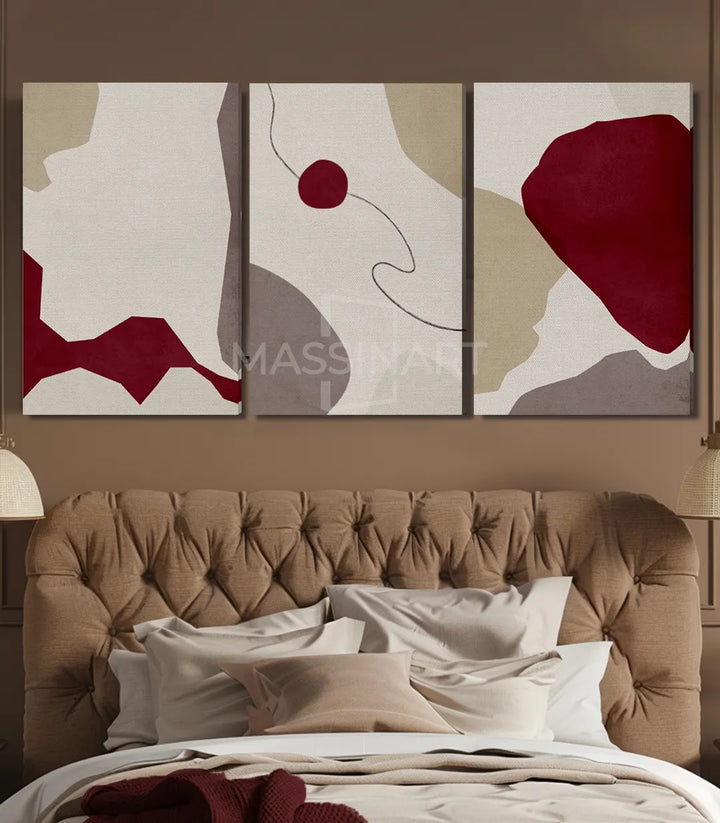 Mise en situation triptyque salon moderne chambre Massinart