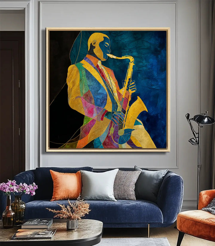 Tableau Color Jazz décoration intérieur salon contemporain Massinart