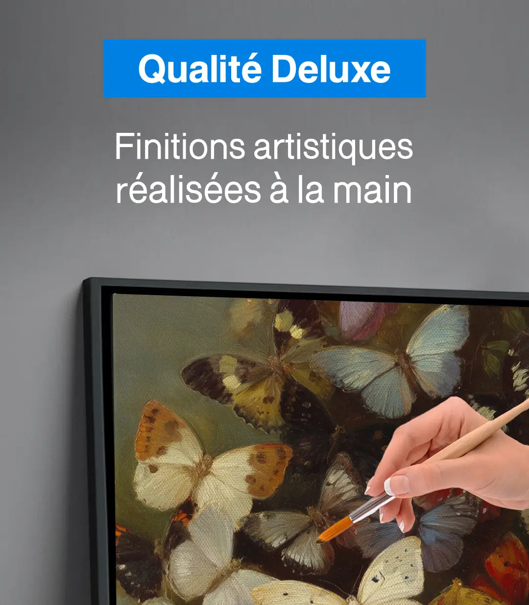 Détail tableau papillons Massinart — motifs naturels multicolores