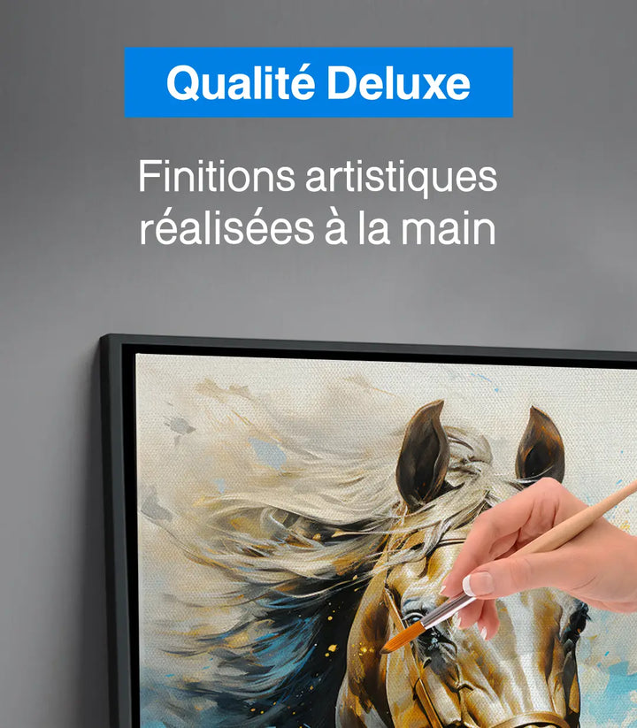 Détail peinture Tableau Cheval Sovereign - expressionnisme équin - Massinart