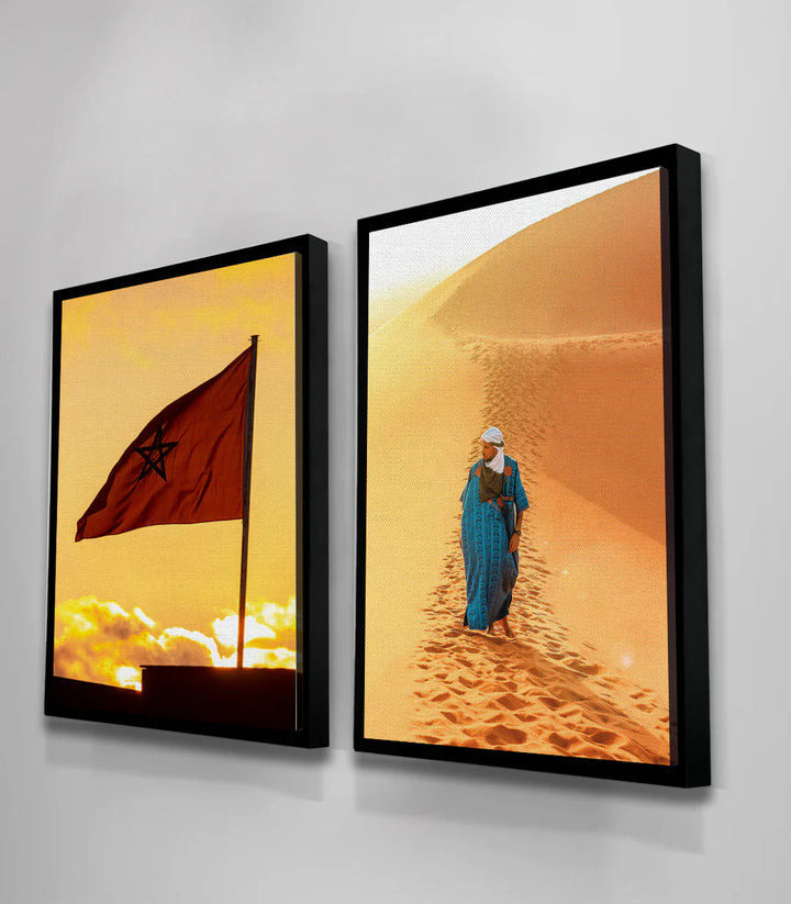 Tableau Essahra paysage saharien — room simulation Massinart