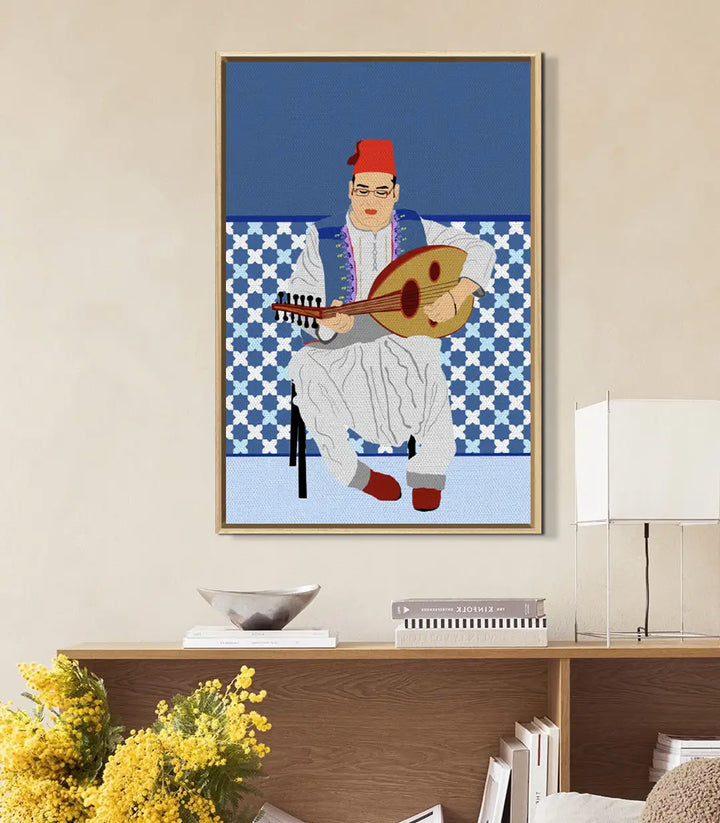 Décoration intérieur couloir — Tableau Oud Harmony Massinart cadre noir vertical