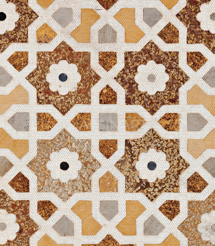Détail rosace bleue zellige marocain Massinart