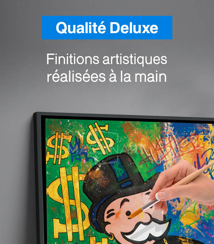 Mise en situation bureau Hustler Massinart — street-art pop décoration professionnelle