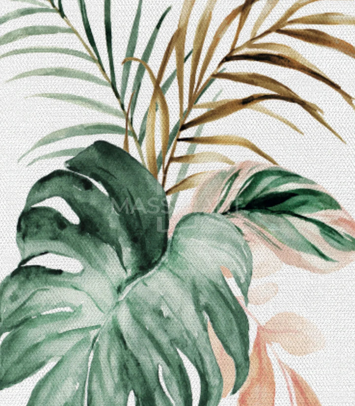 Décor salon minimaliste feuilles monstera Massinart