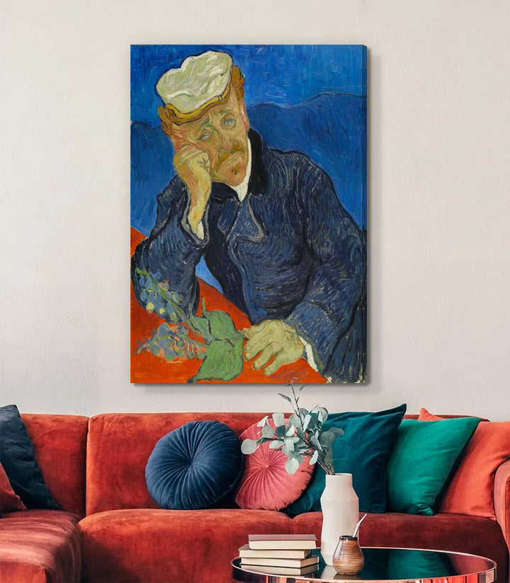 Dr Paul Gachet dans bureau, décoration murale expressionniste Massinart