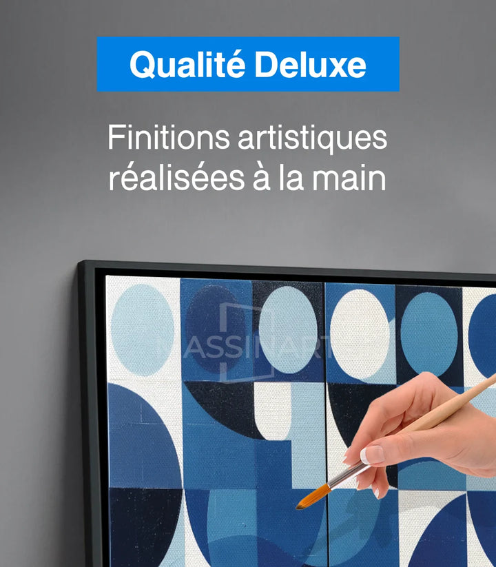 Tableau Loops en mise en situation salle à manger Massinart — art minimaliste contemporain