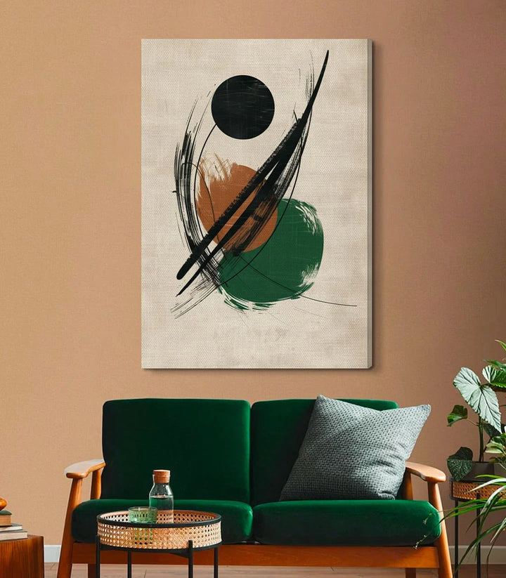 Tableau Silent Motion abstrait - détail des formes et traits expressifs - Massinart
