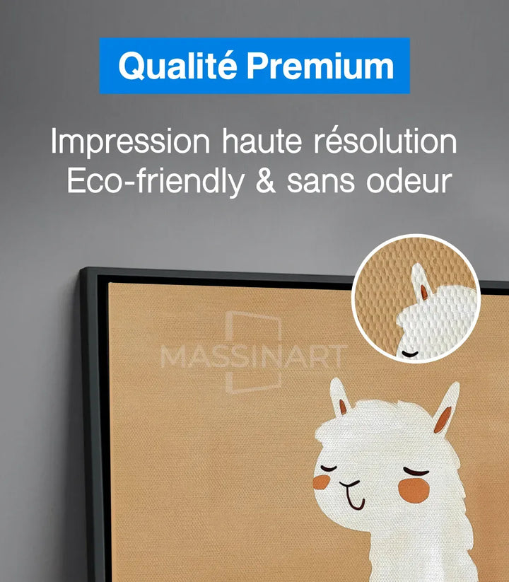 Illustration lama blanc design contemporain chambre enfant Massinart