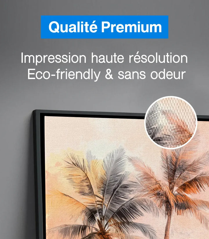 Détail technique Tableau Tripalm qualité premium Massinart