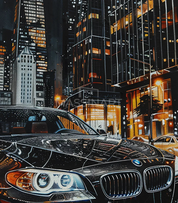 Tableau City Gleam détail peinture véhicule luxe Massinart