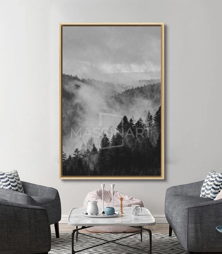 Tableau Forêt Voilée Massinart — emballage livraison prêt à accrocher