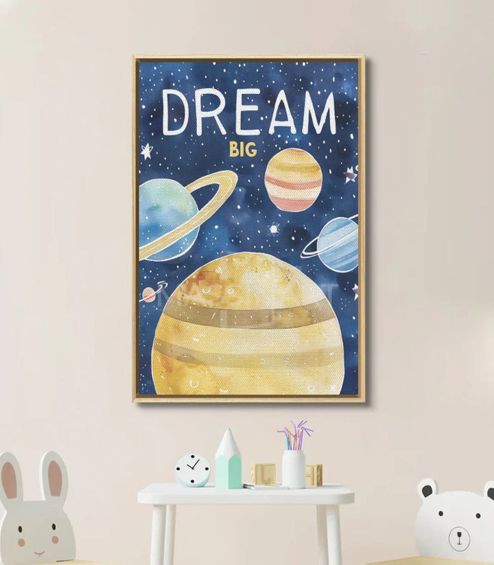 Décoration intérieur jeunesse — Tableau motivant planètes et cosmos dans chambre d'enfant moderne Massinart