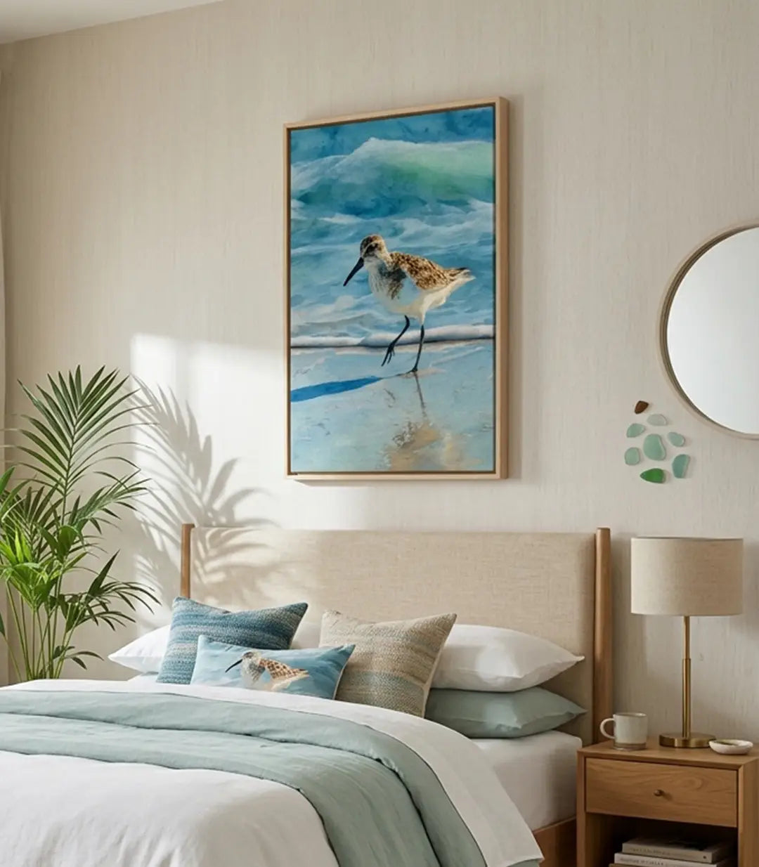 Tableau Wave Runner oiseau côtier plage turquoise Massinart