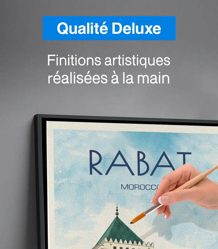 Simulation hôtel airbnb — tableau Rabat décoration murale style marocain, Massinart