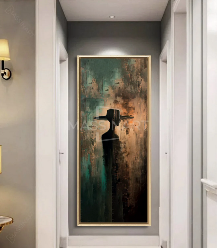 Décoration couloir tableau silhouette femme élégante Massinart