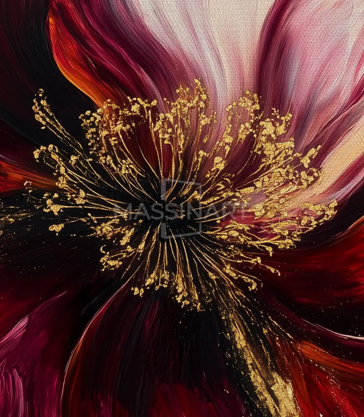 Tableau Rouge Sauvage Massinart — emballage livraison prêt à accrocher