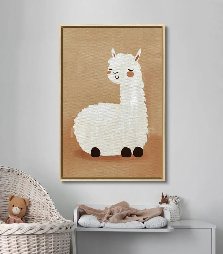 Tableau animal mignon lama illustration minimaliste Massinart