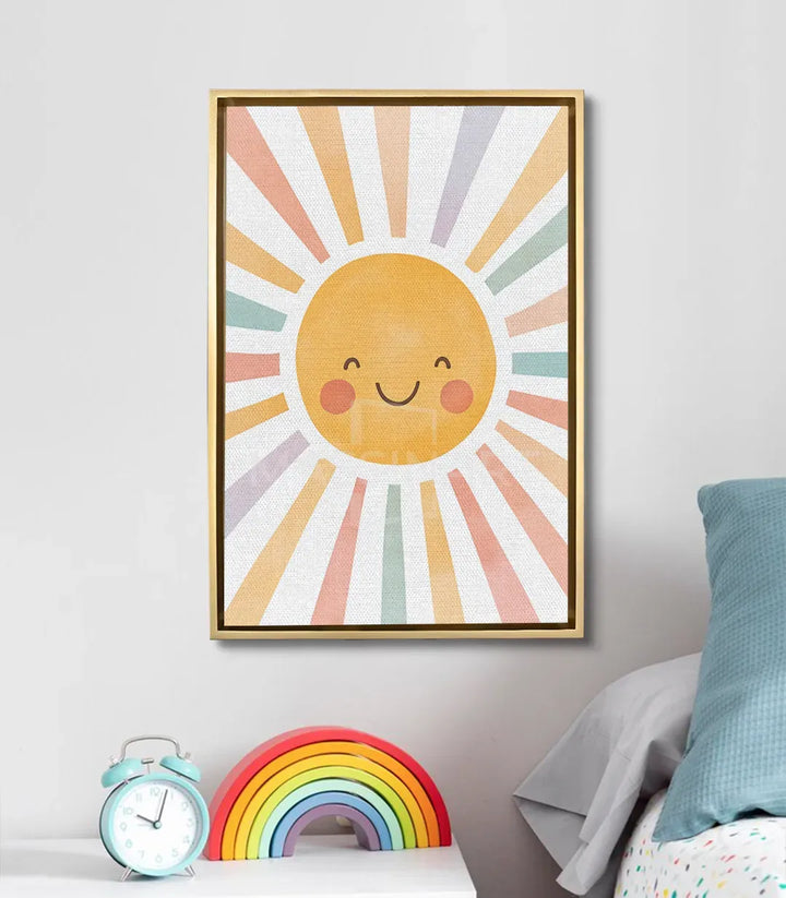 Décoration intérieur chambre fille avec tableau soleil bienveillant — Massinart