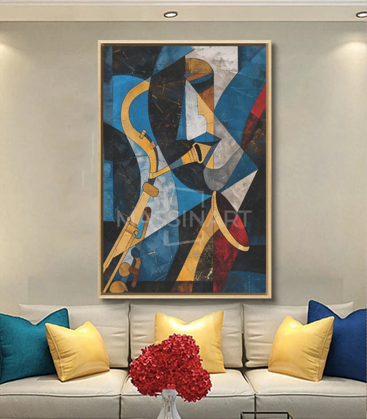 Tableau Saxo décoration intérieur mur blanc contemporain Massinart