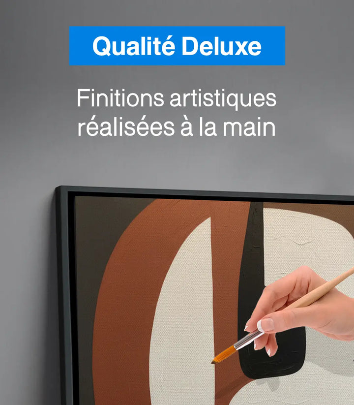 Detail encadrement Clay Abstraction diptyque tableau noir Massinart