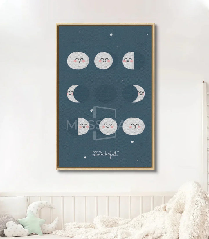Tableau lune minimaliste Massinart — décoration murale chambre enfant