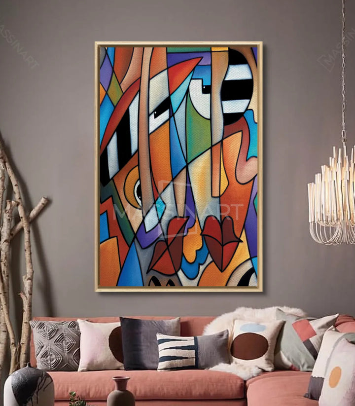 Tableau Piano Men — tableau abstrait musical couleurs vibrantes Massinart