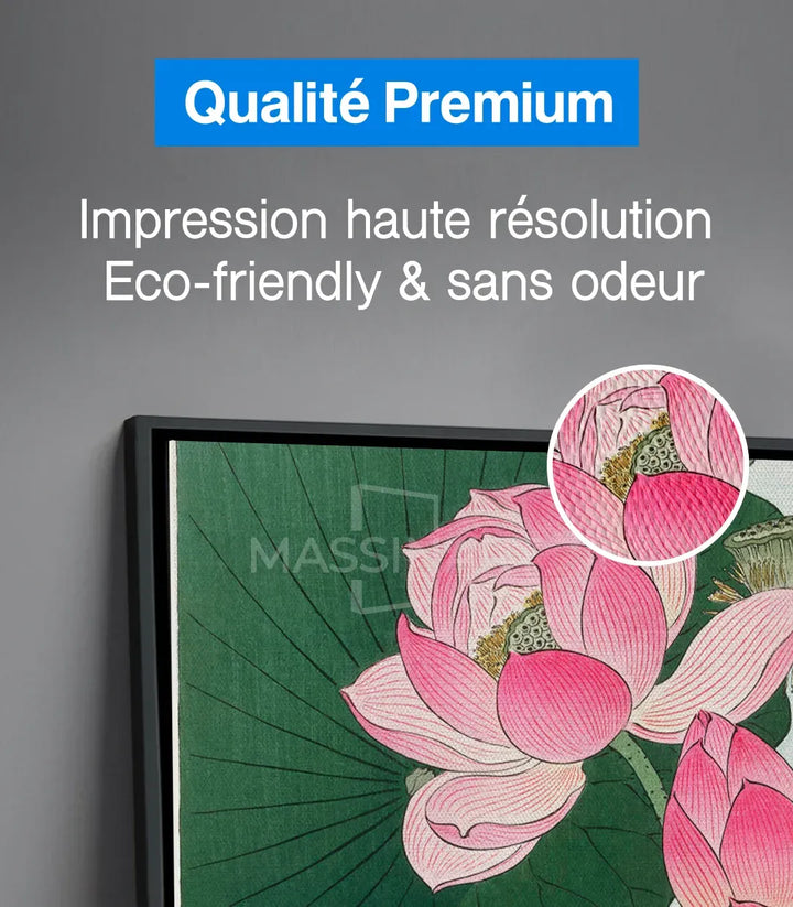 Mise en situation Blooming Lotus Massinart — chambre zen lotus rose