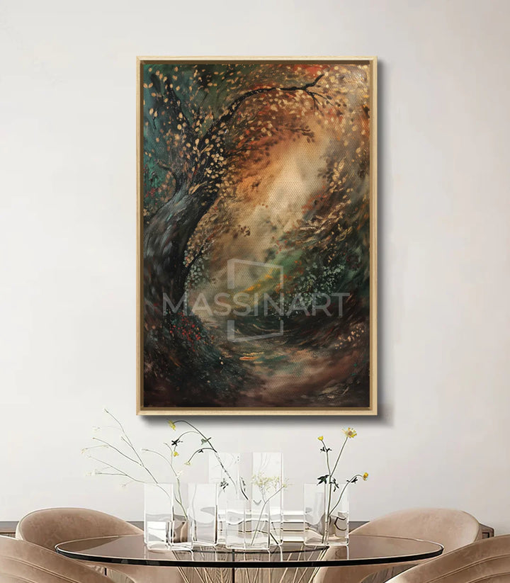 Tableau nature poétique arbre doré mise en situation Massinart