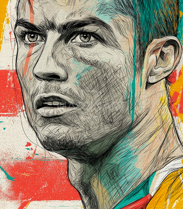 Tableau Cristiano Ronaldo Massinart — emballage livraison prêt à accrocher