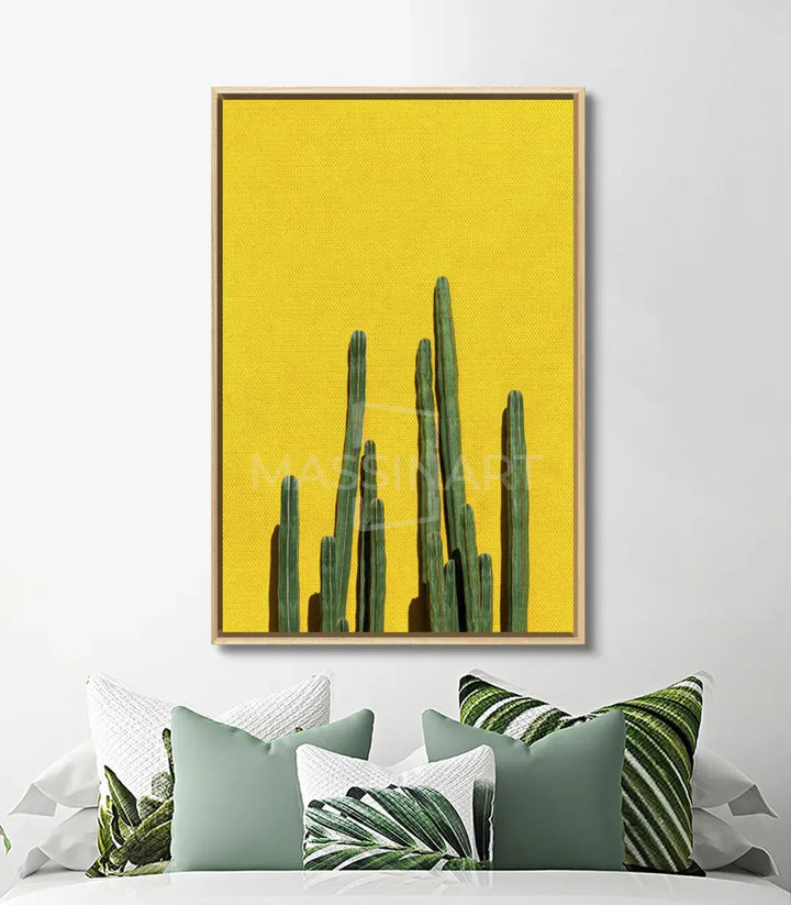 Décoration intérieur couloir — tableau nature cactus vertical Massinart