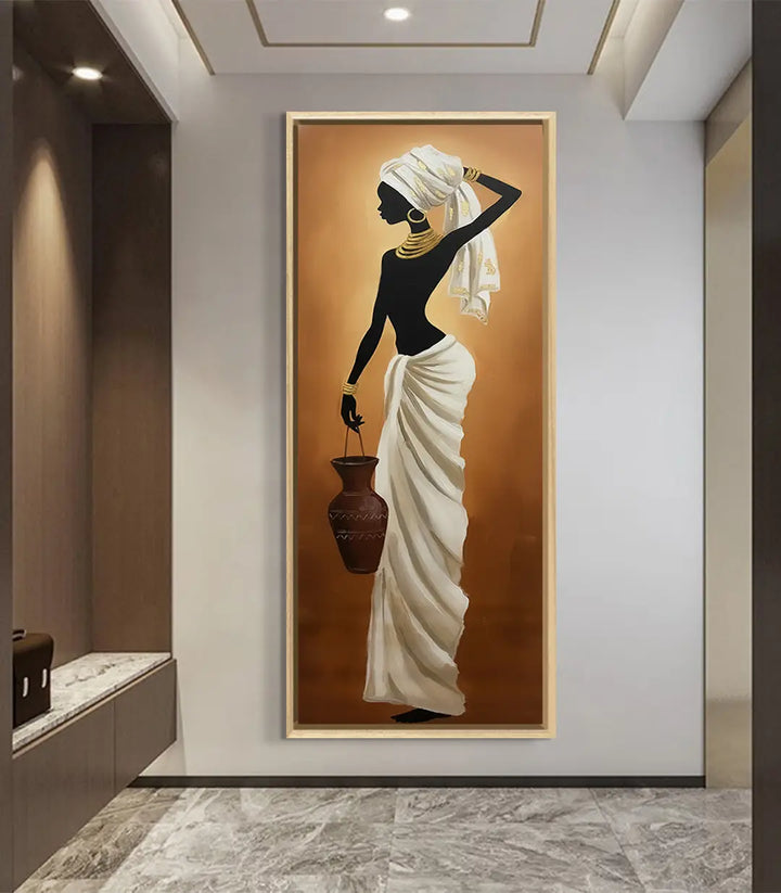 Décoration intérieur couloir tableau portrait femme élégante Massinart