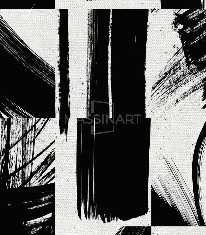 Tableau diptyque Inked encadré noir prêt à accrocher Massinart
