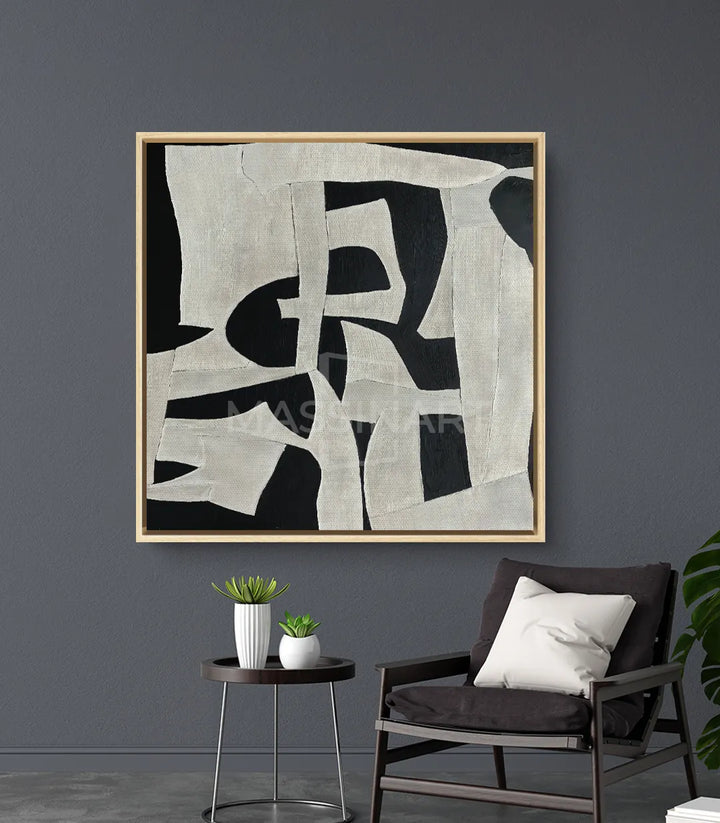Tableau Duality détail composition géométrique minimaliste Massinart
