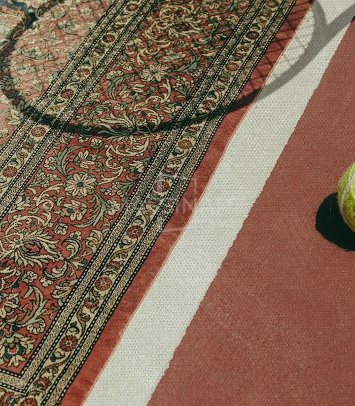 Tableau Tennis Tapis présentation chambre, composition géométrique et colorée, Massinart