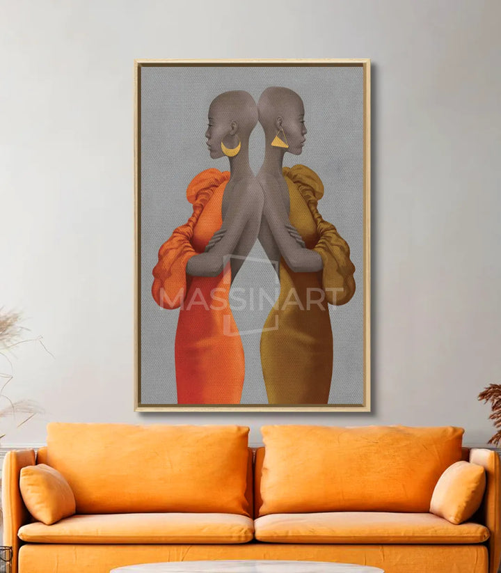 Tableau Twins Massinart — emballage livraison prêt à accrocher