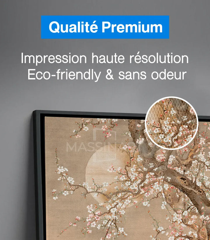 Ambiance séjour contemporain tableau fleur zen - Massinart