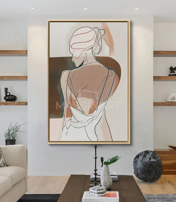 Décoration intérieur chambre à coucher — Tableau portrait minimaliste Massinart