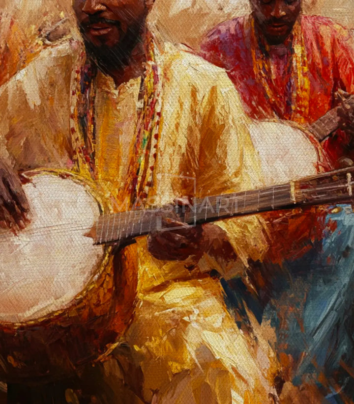 Tableau Gnawa Spirit Massinart — emballage livraison prêt à accrocher
