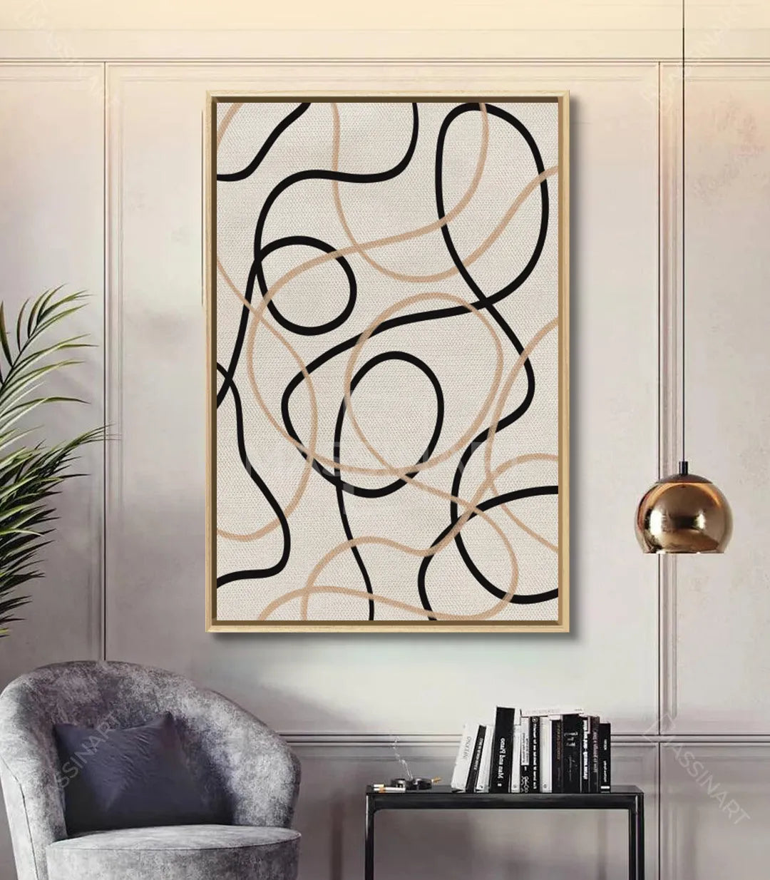 Tableau Sketch lignes abstraites formes géométriques épurées, décoration murale minimaliste Massinart