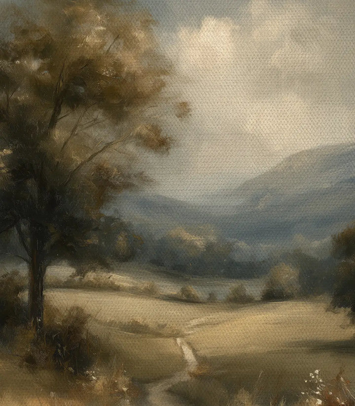 Tableau Fading Fields perspective murale — cadrage noir premium Massinart