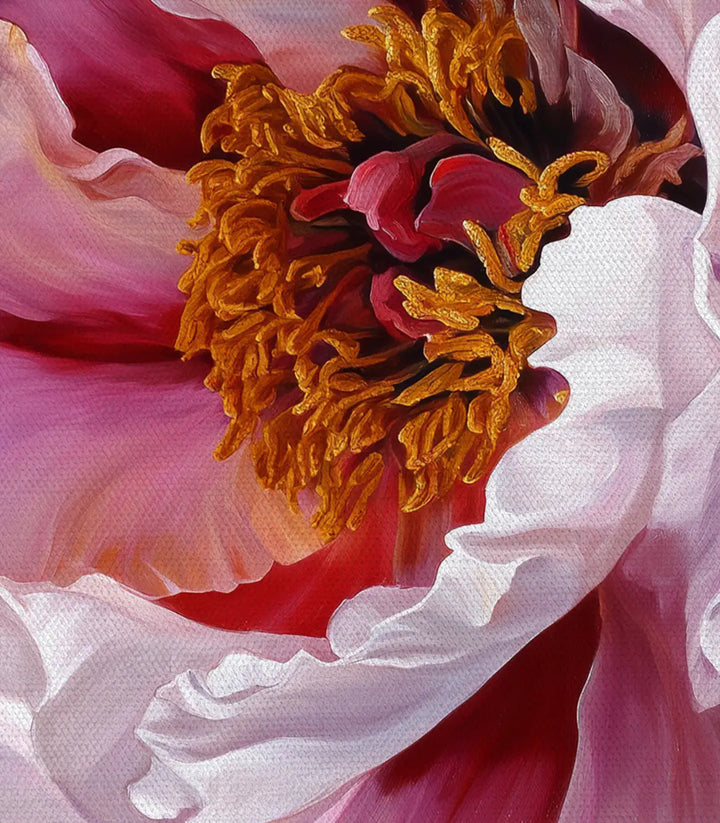 Tableau Pétales Rosés - détail texture pétales fleur rose Massinart