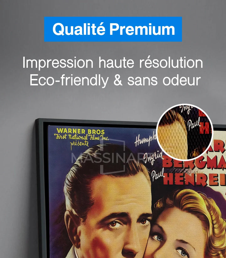 Tableau affiche Casablanca Bogart photo-art décoration Massinart